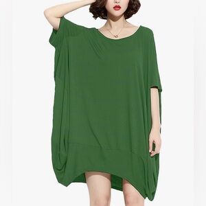 Relaxed Green Tunic Dress Small-Large
